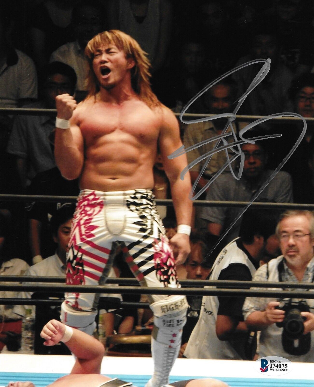 Hiroshi Tanahashi Signed 8x10 Photo Poster painting BAS COA New Japan Pro Wrestling Autograph 75