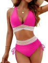 2025 High Waisted Tummy Control Color Block Bikini Sets