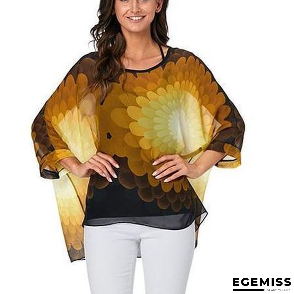 6XL Plus Size Women Batwing Sleeve Casual Chiffon Tops Blouses | EGEMISS