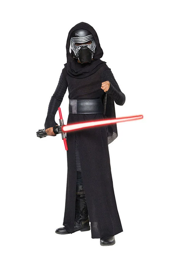 Halloween Cosplay Star Wars Darth Vader Hooded Robe Kids Costumes Black-elleschic