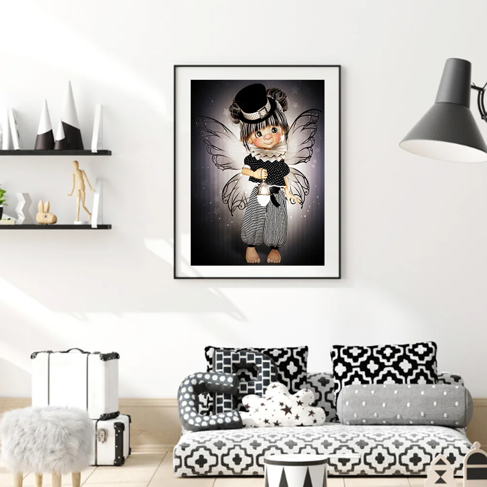 Diamond Painting 5D DIY Big Eyes Doll Wing Full Round Drill Picture (A4057)