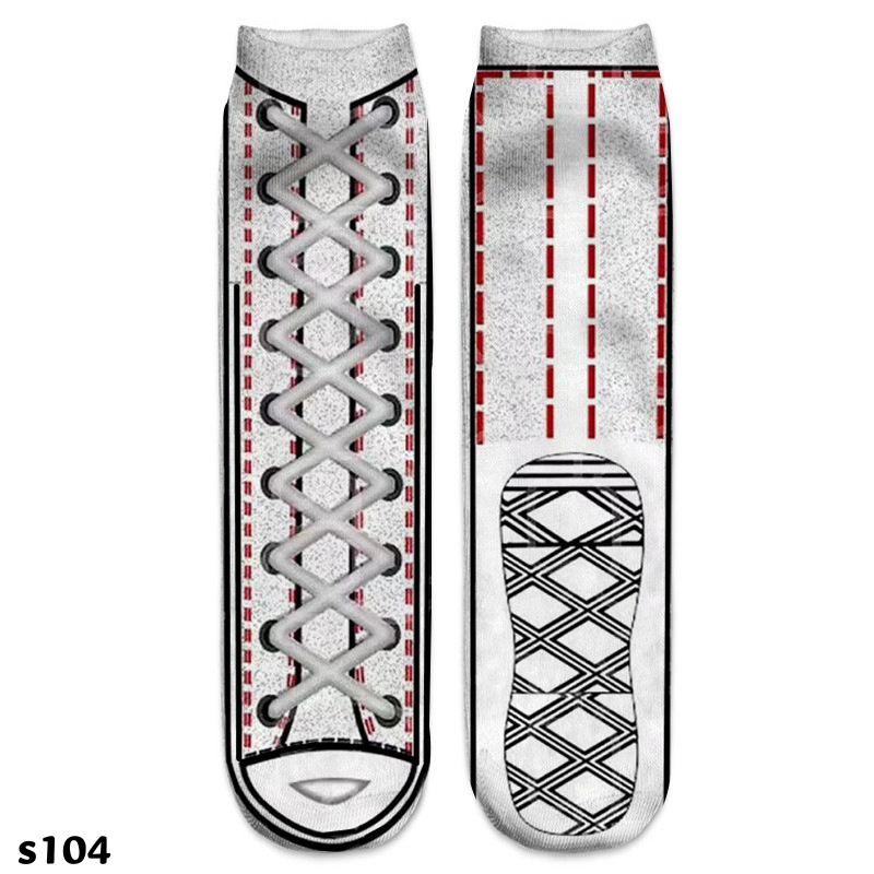 Fun 3D Canvas Shoe Print Socks