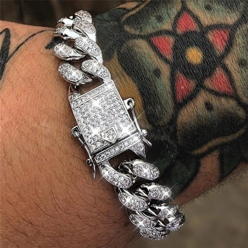 Hip-Hop Rock Geometric Alloy Men's Bracelets Men Chain Bracelets