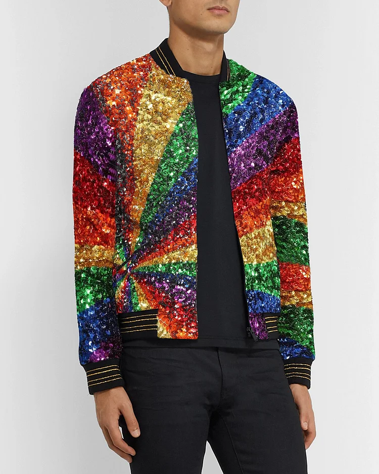 Rainbow sequined jacket