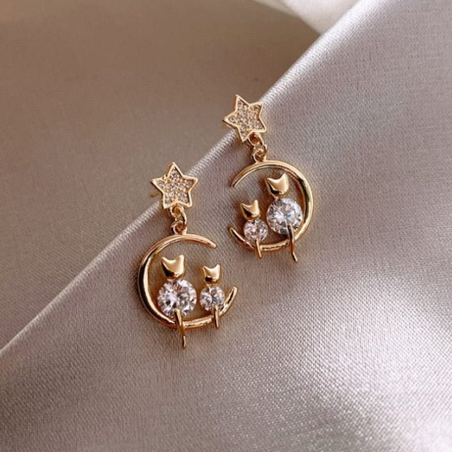YOY-Trendy Round Simple Crystal Dangle Earrings