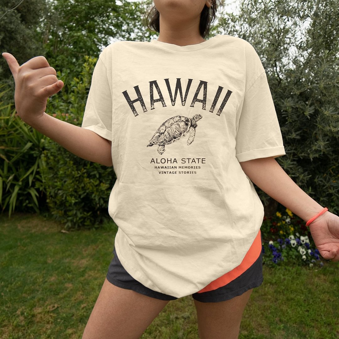 Women's Hawaii Aloha State Turtle Loose T-Shirt