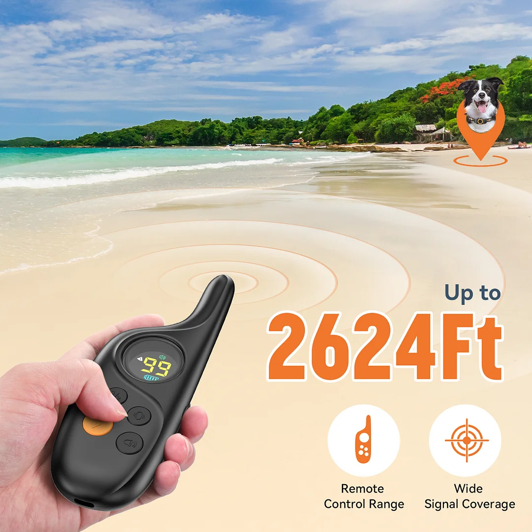 MAXLAPTER 3 Modes Dog Training Collars with 2624 feet Remote,IPX7 Waterproof Shock Collar for Training All Size Dogs