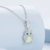 Luminous Owl Pendant Charm Fit For Bracelet And Necklace 925 Sterling Silver
