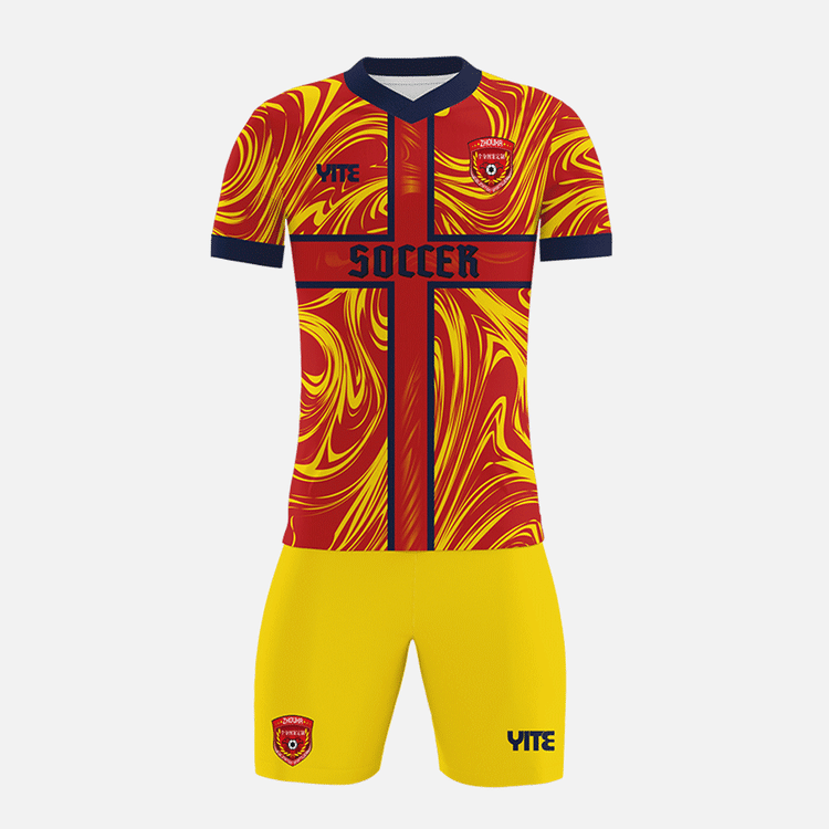 YITE | YTZQ045-Yellow And Red Soccer Uniforms
