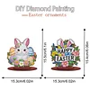2pcs/set DIY Special Shape Diamond Painting Easter Bunny Egg Wooden Desk Ornament Craft Decor Kit