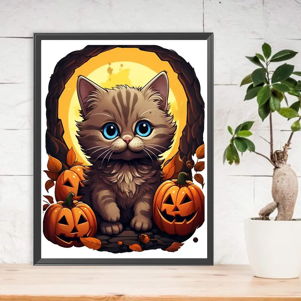 Full Round Diamond Painting 30*40cm - Cat