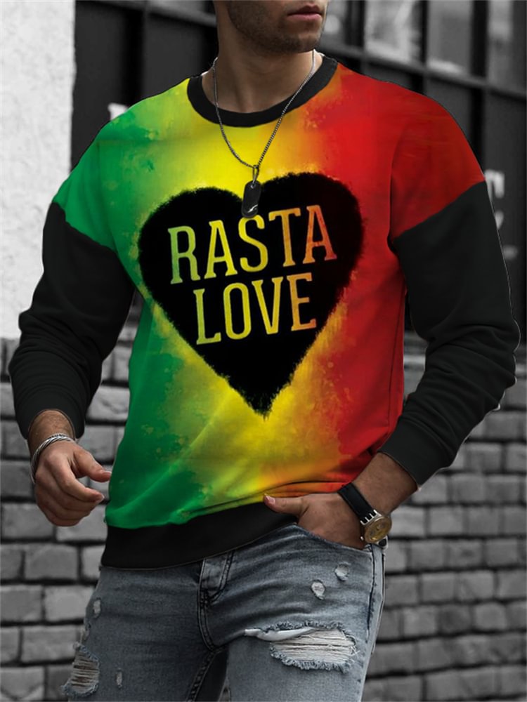 Men's Reggae Lover Rasta Lover Gradient Sweatshirt