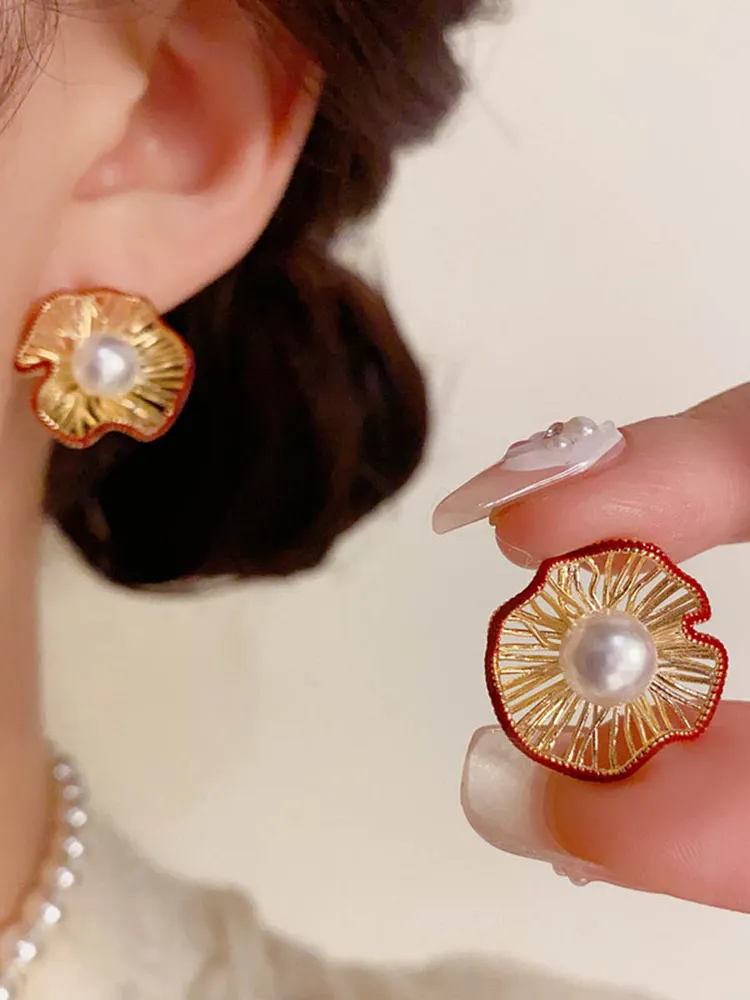 Flower Shape Geometric Earrings Accessories