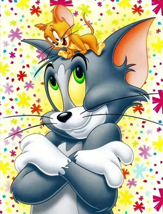 Cat Tom and Jerry 40*50cm (canvas) full round drill diamond painting