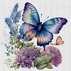 (Stamped/Counted) Flowers  Butterflies - 11CT Cross Stitch 40*40cm/15.75*15.75in