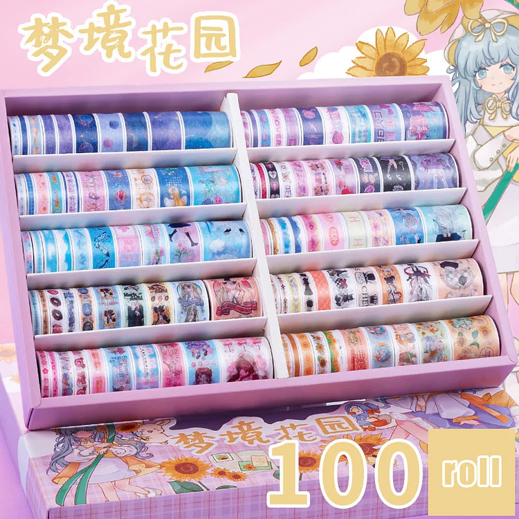JOURNALSAY 100 rolls of non-repeating hand account and paper tape ins high-value full set of super-value cute tape