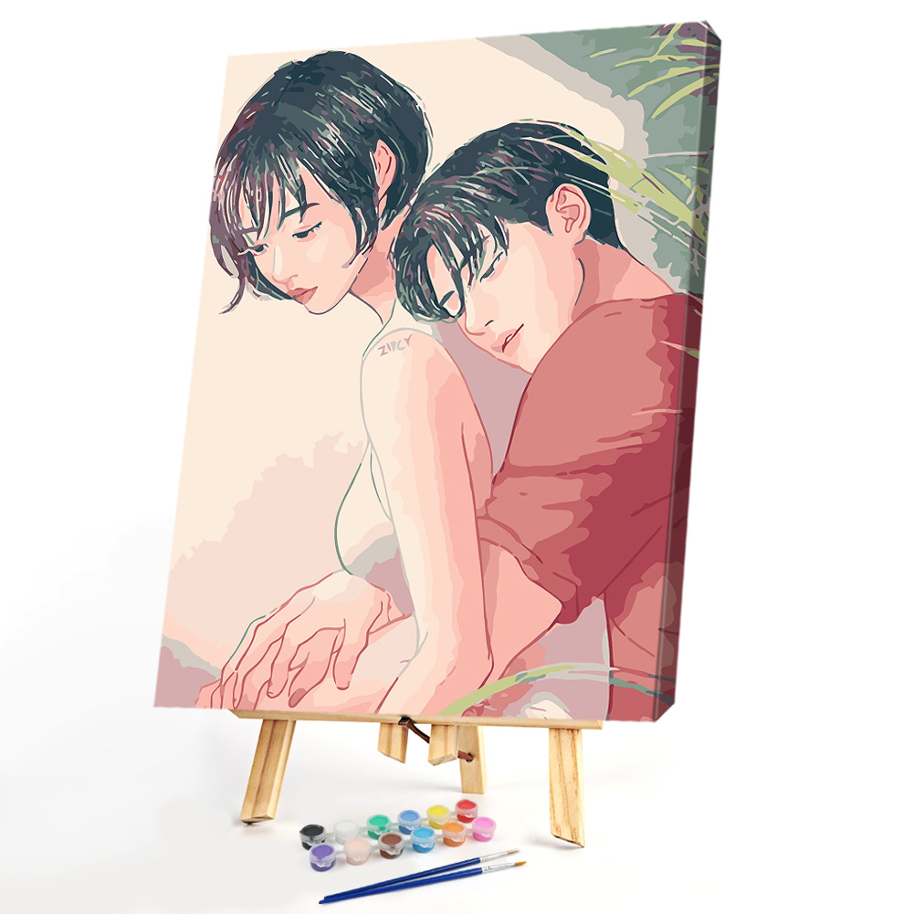 

40*50CM Paint By Numbers-Embracing Couple, 501 Original