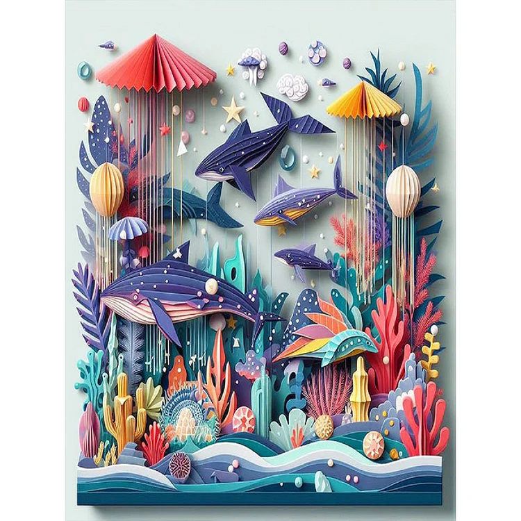 Underwater World Of Quilling 30*40CM (Canvas) Full Round Drill Diamond Painting gbfke