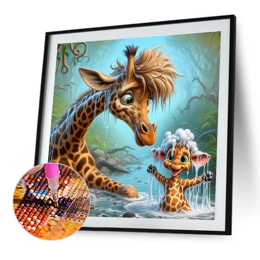 Diamond Painting - Full Round Drill - Giraffe(Canvas|40*40cm)