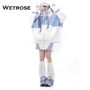 [Wetrose] In Stock Black Pink Costume Mine Style Jirai Kei Denpa Clothes Coat Thick Heavy Loose Casual Outfit Cosplay Over Size