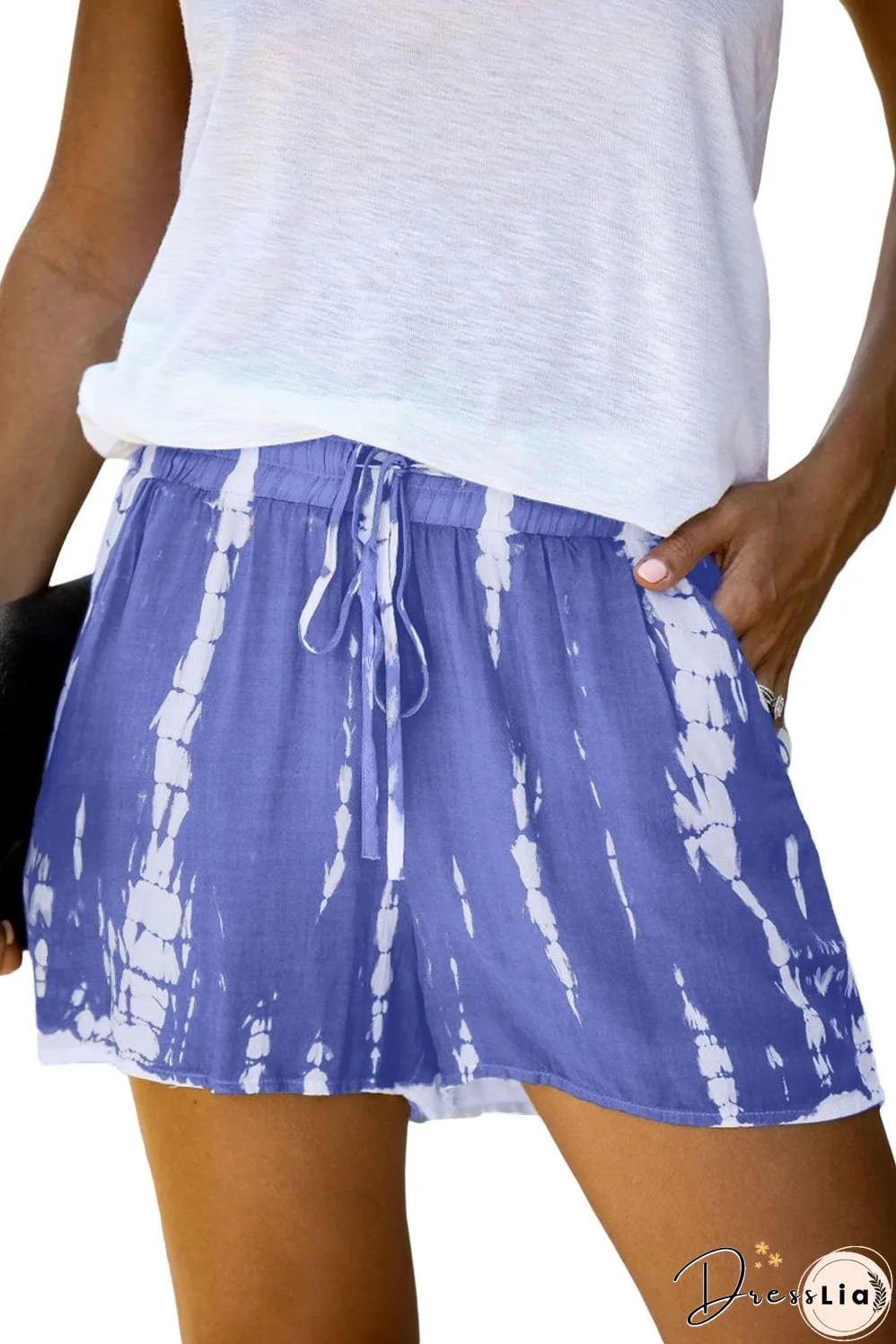 Boho Blue Tie Dye Summer Shorts