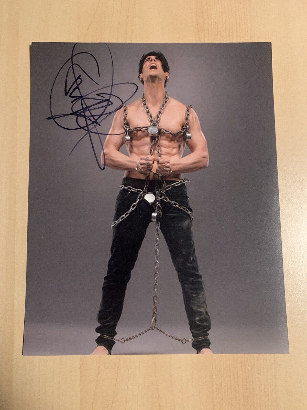 CRISS ANGEL HAND SIGNED 8x10 Photo Poster painting MAGICIAN LEGEND AUTOGRAPHED AUTHENTIC COA