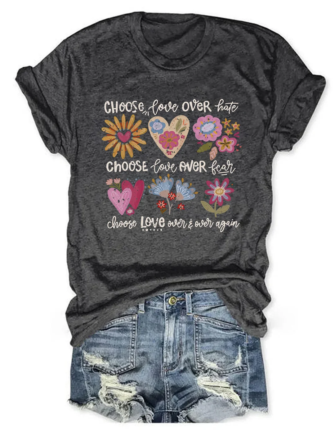 Choose Love Boho Floral T-shirt