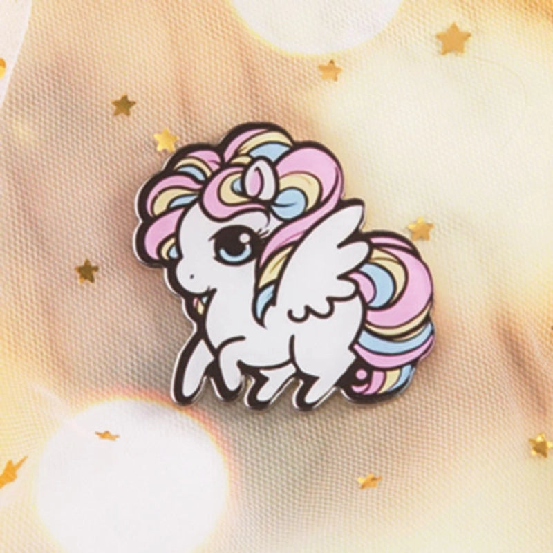Cute Pin Rainbow Moon Unicorn Arylic Girl’S Brooches