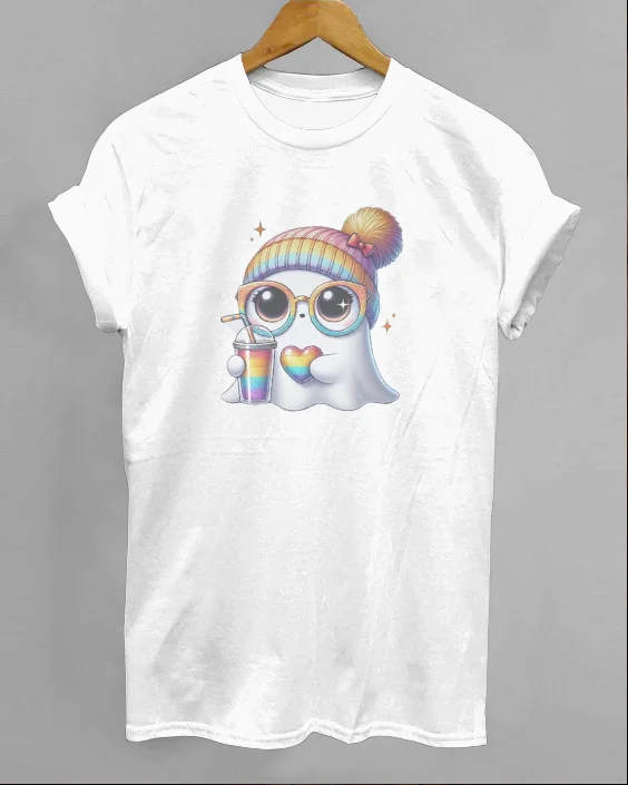 Halloween Cute Printed Round Neck T-Shirt