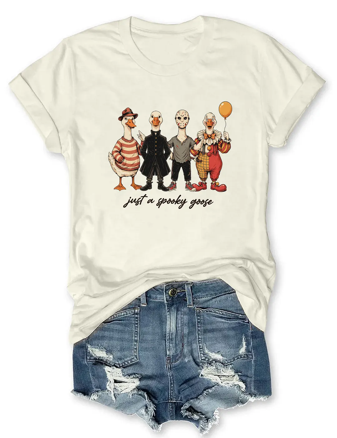 Just A Spooky Goose Funny Halloween T-shirt