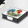 5D DIY PU Diamond Art Note Box with 160 Sheets Paper Memo Pad Holder (Chicken)