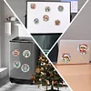6Pcs Diamond Painting Acrylic Christmas Animals Fridge Stickers Magnets Decals for Home Decor