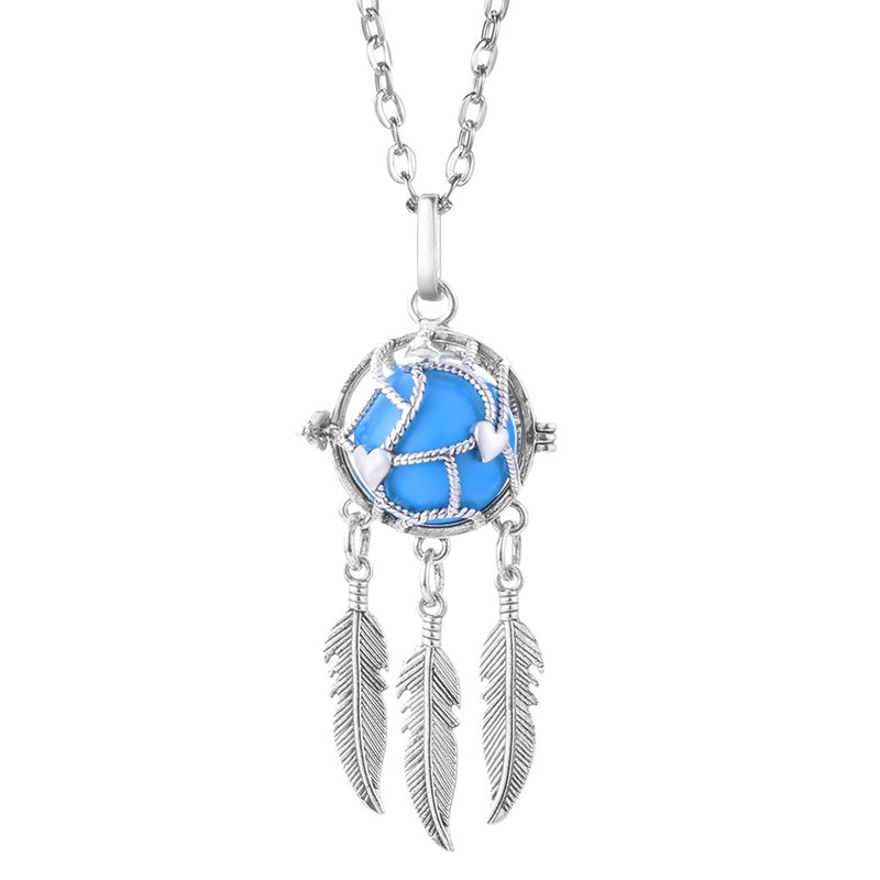 Mexican Bell Feather Tassel Necklace Music Ball Women Aromatherapy Essential Oil Diffuser Exquisite Ornament