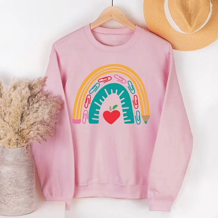 School Supply Rainbow Sweatershirt-06688-Annaletters