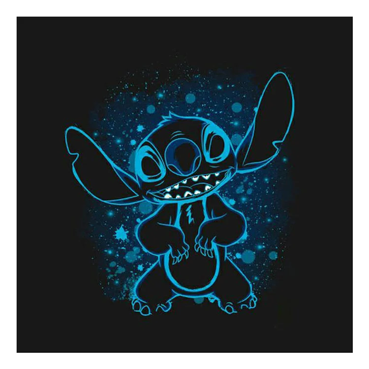 Disney Series Animated Stitch - Stitch Silhouette - Full Square 35*35CM