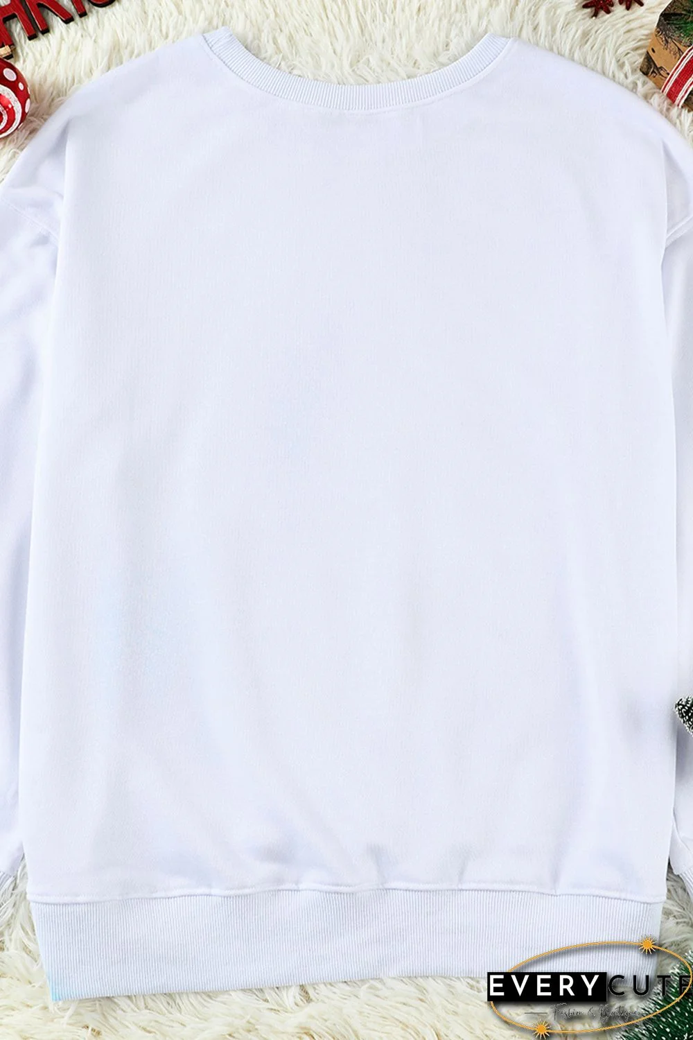 White Leopard Snowflake Pullover Sweatshirt