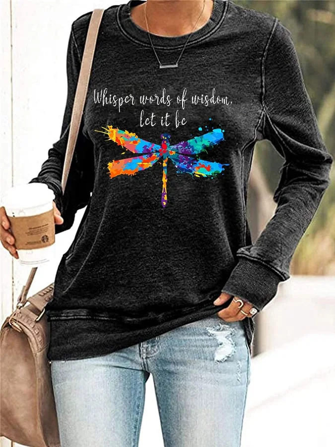 Women's Whisper Words Of Wisdom Let It Be Print Sweatshirt
