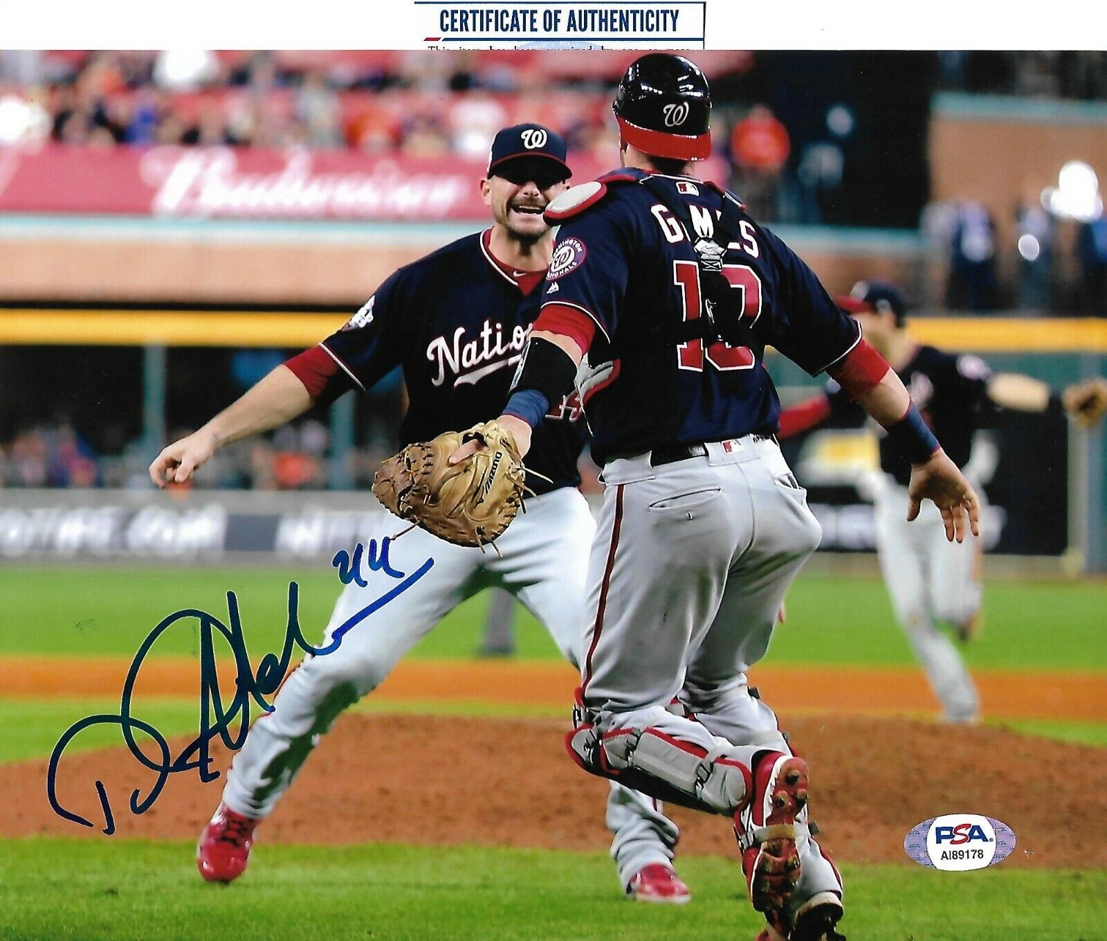 DANIEL HUDSON signed WORLD SERIES WASHINGTON NATIONALS 8X10 Photo Poster painting w/ COA PSA/DNA