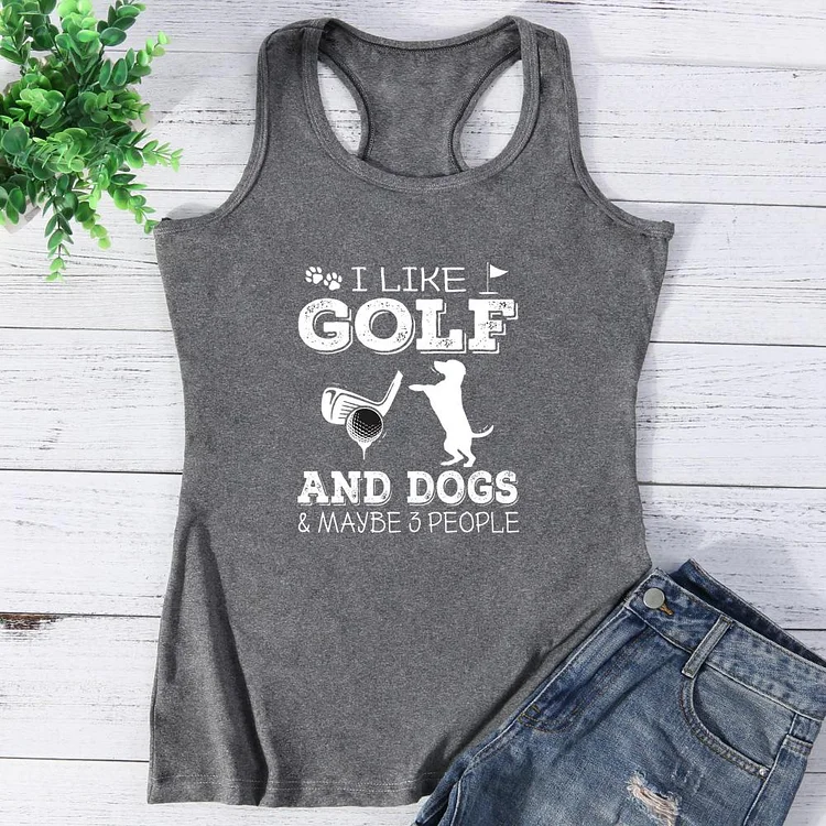 I Like Golf And Dogs And Maybe 3 People Vest Top-Annaletters