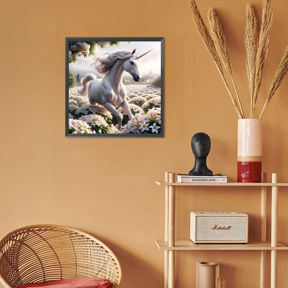 Full Round Diamond Painting 30*30cm - Garden Unicorn