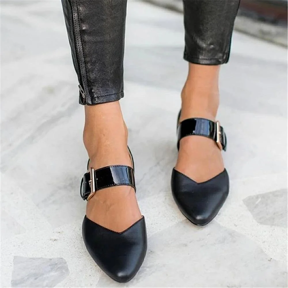 Women's Simple Buckle Casual Flats