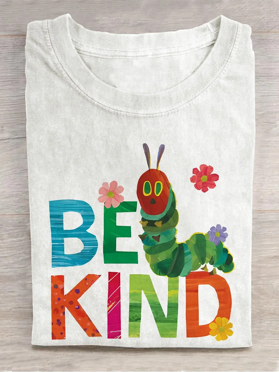 Be Kind Teacher Casual Print T-shirt Eagerlys