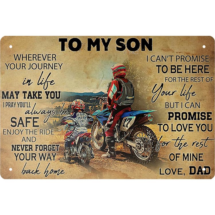 To My Son Ride Motorcycle - To My Son Vintage Tin Signs/Wooden Signs - 7.9x11.8in & 11.8x15.7in