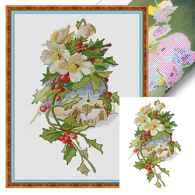 Spring-Christmas Eve (25*37cm) 14CT Stamped Cross Stitch gbfke