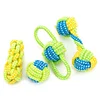 Dog Toy Dog Chews Cotton Rope Knot Ball Grinding Teeth odontoprisis Pet Toys Lar Outdoor Traning Fun Playing Green Rope Ball Toy