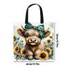 Sunflower And Highland Cattle-11CT DIY Stamped Cross Stitch Shopping Bag 40*40cm