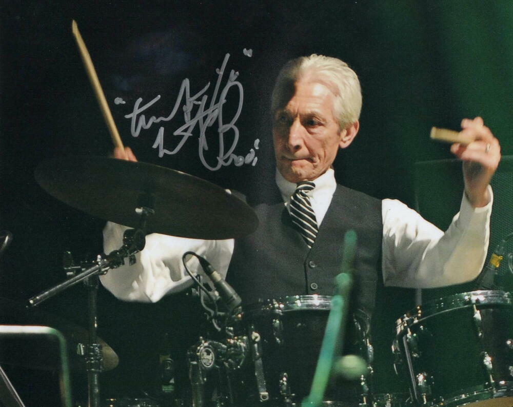 CHARLIE WATTS SIGNED AUTOGRAPH 8X10 Photo Poster painting - LEGEND, ROLLING STONES DRUMMER, RARE