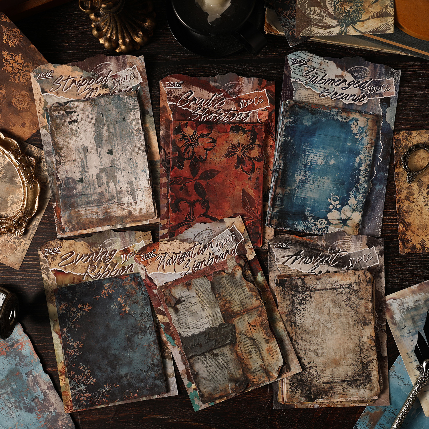 재질 종이 - 녹 방지 코팅이 마모된 빈티지 녹 패턴 시리즈