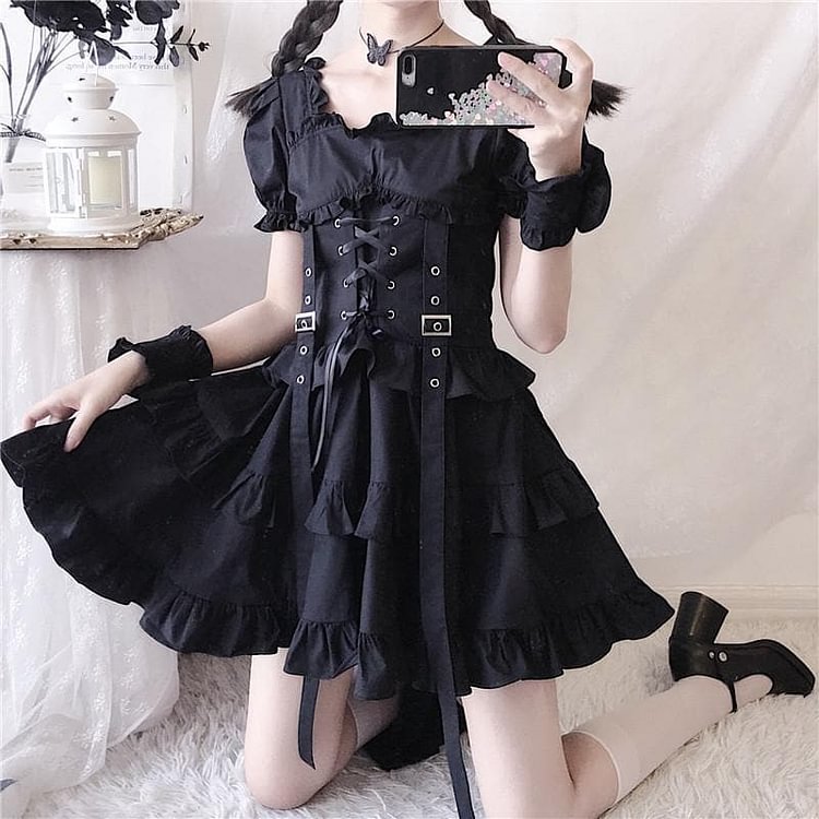 Dark Black Gothic Lolita Dress SP15278
