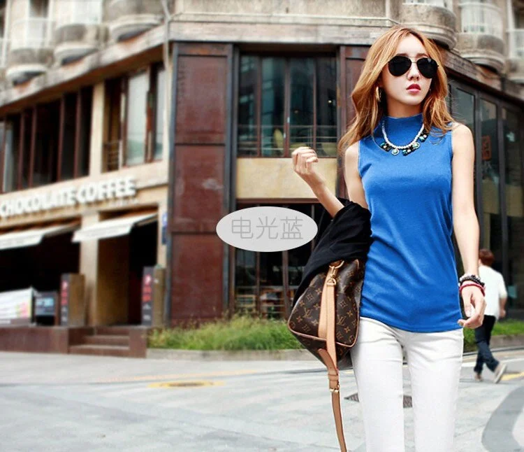 women autumn winter sleeveless solid color Tops & Tees cotton Tanks tops & Camis women lady Vest 10 colors